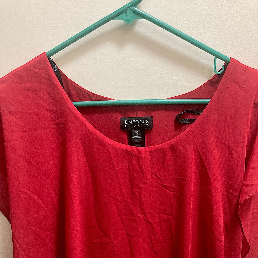‼️SOLD‼️ Red Enfocus Studio midi dress. US size 10. Slightly worn.